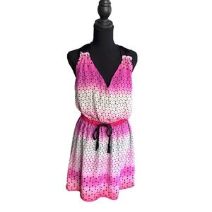 I Heart Ronson Pink Ombre Geometric Halter Mini Dress Womens Medium Indie